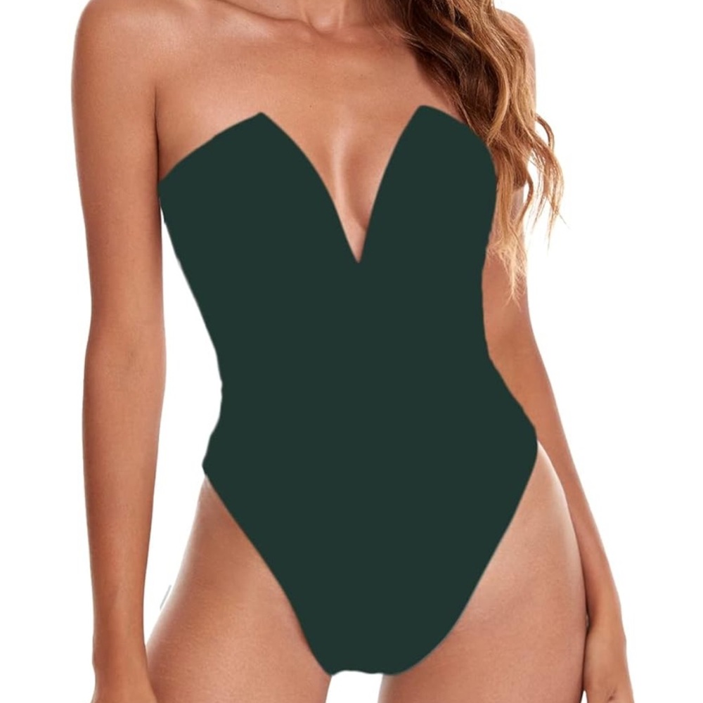 Verdusa Women's Sweetheart Neck Strapless High Waist Leotard Thong Bodysuit